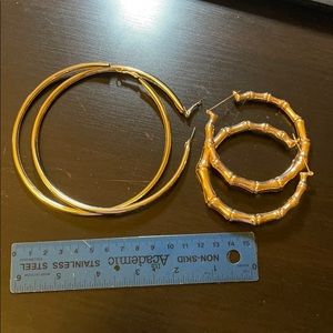 3/$25 gold hoop earrings